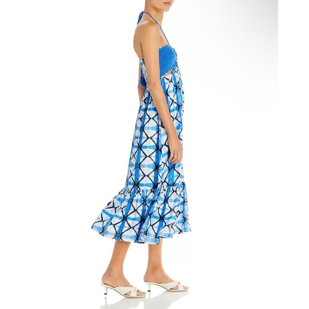 NWOT AQUA Blue Crochet Top Tie-Dye Midi Dress Size M​ - Picture 3 of 9